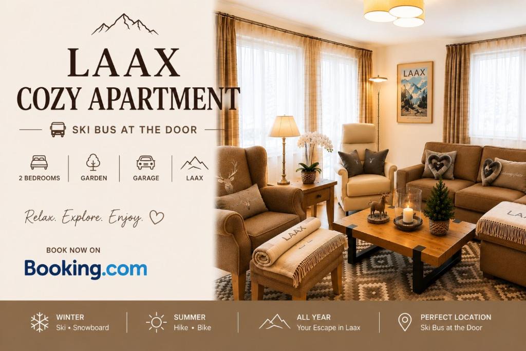 Laax Apartment | Laax Cozy Apartment Ski Bus at the Door