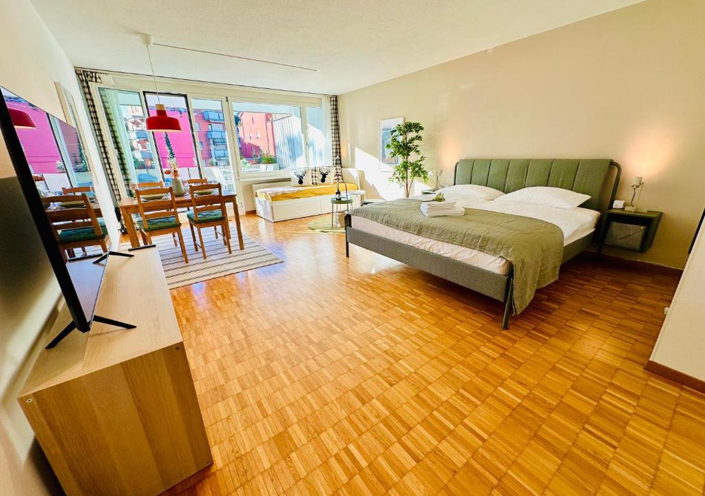 Oerlikon Apartment | New Studio with Sunny Terrace & Air Condition