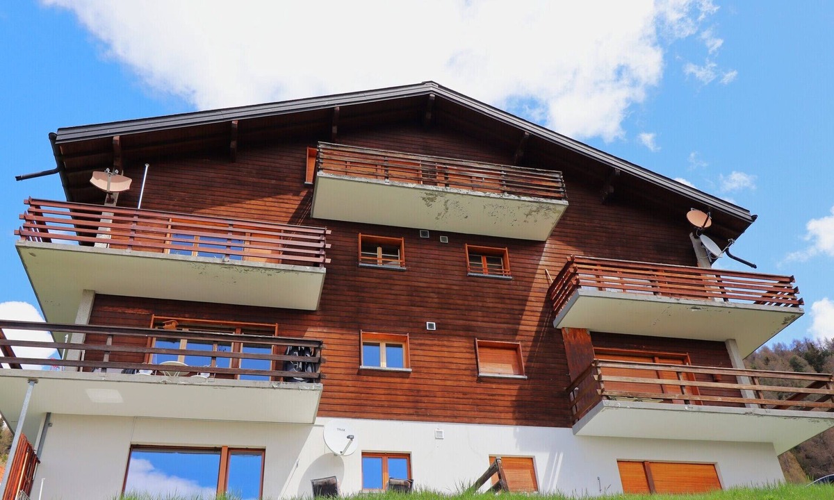 Chandolin Apartment | Outside: Apartment in a small building in Chandolin, sleeps 4, beautiful terrace with garden furnitu