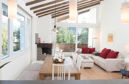 Lenzerheide Apartment | Attic apartment with pool, sauna, and fireplace