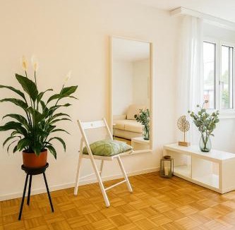 Wurenlos Apartment | Bright furnished Studio with workspace and garden area near Zurich