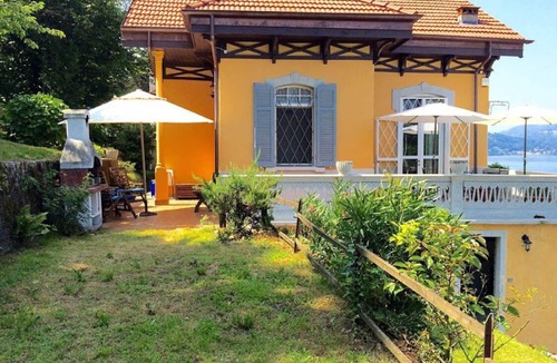 Arona Villa | Bright villa on the lakeside with garden, lake view and private beach, WiFI