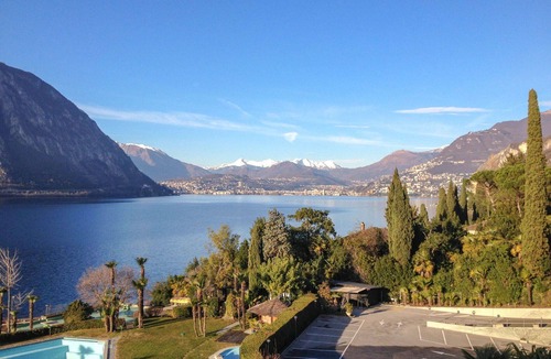 Bissone Apartment | Cosy apartment for 4 guests with A/C, WIFI, pool, TV, balcony and panoramic view