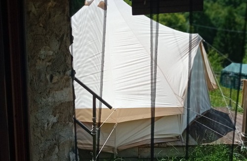Bene Lario RV Rental | Glamping C Selva Tenda Ciliegio with BBQ and Shared Pool