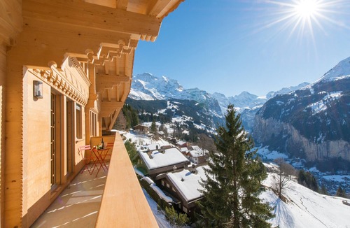 Wengen Apartment | Stunning views: Chalet Aberot Penthouse Staubbach