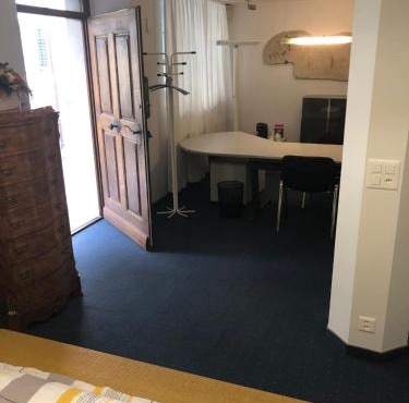 Bedroom cum office with shared shower in Zug's Old Town
