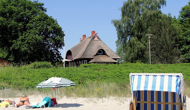 Great location, typical reed house, seafront, big garden with old trees in Sierksdorf