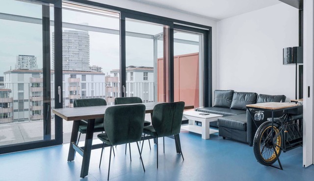 Modern Zurich Loft with Balcony, View & Workspace