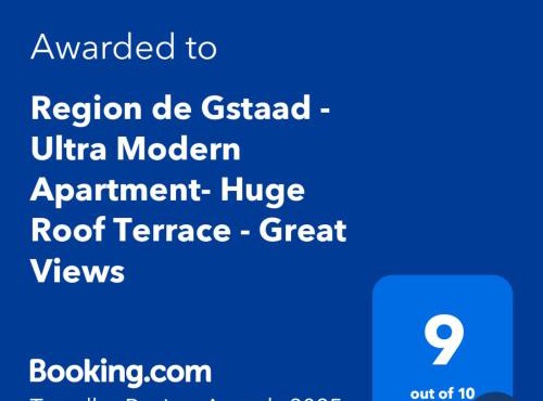 Region de Gstaad - Ultra Modern Apartment- Huge Roof Terrace - Great Views