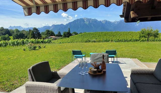 Family vacation home with a panoramic view of the Alps