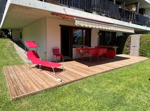 2,5 pièces à Haute-Nendaz, grande terrasse, piscine, sauna, tennis